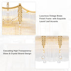 6-Light Gold Chandelier Clear Glass Rods&Hanging Crystal Balls Accents - product image 16 | Zenvolit