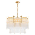 9-Light Gold Chandelier Clear Glass Rods&Hanging Crystal Balls Accents - product image 2 | Zenvolit