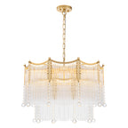 9-Light Gold Chandelier Clear Glass Rods&Hanging Crystal Balls Accents - product image 2 | Zenvolit