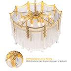 9-Light Gold Chandelier Clear Glass Rods&Hanging Crystal Balls Accents - product image 4 | Zenvolit