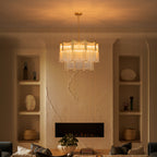 9-Light Gold Chandelier Clear Glass Rods&Hanging Crystal Balls Accents - product image 7 | Zenvolit
