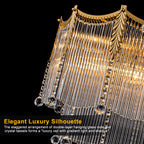 9-Light Gold Chandelier Clear Glass Rods&Hanging Crystal Balls Accents - product image 15 | Zenvolit