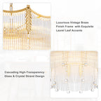 9-Light Gold Chandelier Clear Glass Rods&Hanging Crystal Balls Accents - product image 16 | Zenvolit
