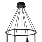 Black Metal Ring Chandelier with Clear Glass Globes Modern Pendant - product image 3 | Zenvolit
