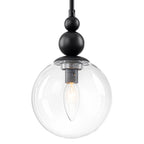 Black Metal Ring Chandelier with Clear Glass Globes Modern Pendant - product image 5 | Zenvolit