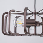 3 Light Oil Rubbed Bronze Geometric Cage Pendant Light Kitchen Island