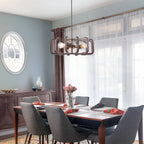 3 Light Oil Rubbed Bronze Geometric Cage Pendant Light Kitchen Island
