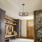 3 Light Oil Rubbed Bronze Geometric Cage Pendant Light Kitchen Island
