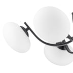 Black 7-Light Chandelier Opal Glass Globes Modern Semi-Flush Pendant - product image 5 | Zenvolit