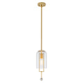 Modern Brushed Gold Pendant Light Cylinder Glass Shade Kitchen Island - product image 13 | Zenvolit