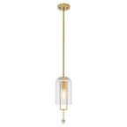Modern Brushed Gold Pendant Light Cylinder Glass Shade Kitchen Island - product image 13 | Zenvolit