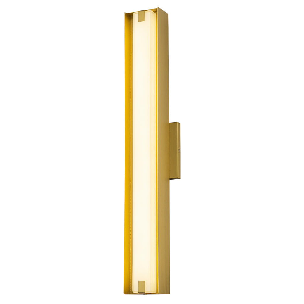 Brushed Gold Rectangular Linear LED Wall Sconce Flush Mount Fixture - product image 1 | Zenvolit