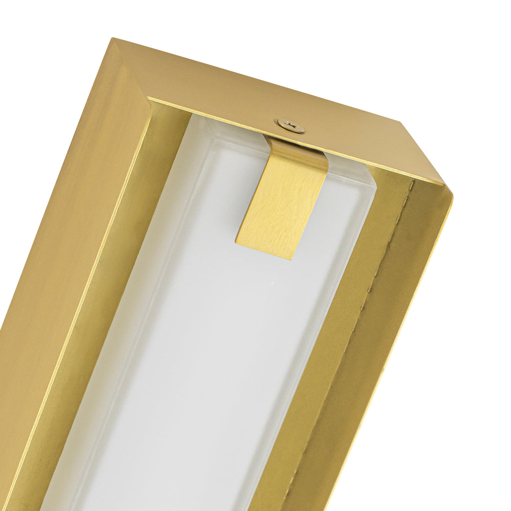 Brushed Gold Rectangular Linear LED Wall Sconce Flush Mount Fixture - product image 4 | Zenvolit