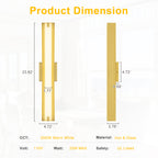 Brushed Gold Rectangular Linear LED Wall Sconce Flush Mount Fixture - product image 6 | Zenvolit