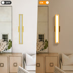 Brushed Gold Rectangular Linear LED Wall Sconce Flush Mount Fixture - product image 7 | Zenvolit