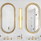 Brushed Gold Rectangular Linear LED Wall Sconce Flush Mount Fixture - product image 10 | Zenvolit