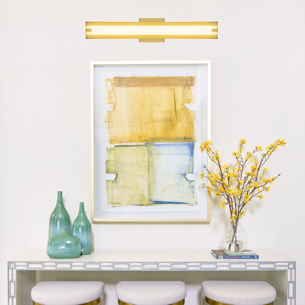Brushed Gold Rectangular Linear LED Wall Sconce Flush Mount Fixture - product image 12 | Zenvolit