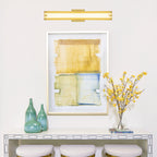 Brushed Gold Rectangular Linear LED Wall Sconce Flush Mount Fixture - product image 12 | Zenvolit