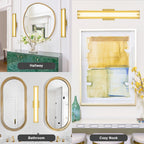 Brushed Gold Rectangular Linear LED Wall Sconce Flush Mount Fixture - product image 13 | Zenvolit