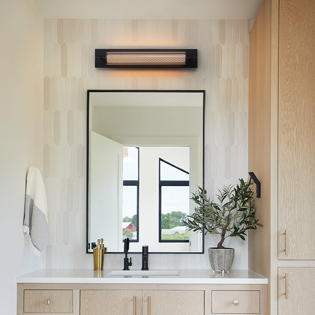 Modern Black LED Vanity Light Cylinder Glass Shades Dimmable Bathroom - product image 2 | Zenvolit