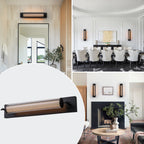 Modern Black LED Vanity Light Cylinder Glass Shades Dimmable Bathroom - product image 6 | Zenvolit