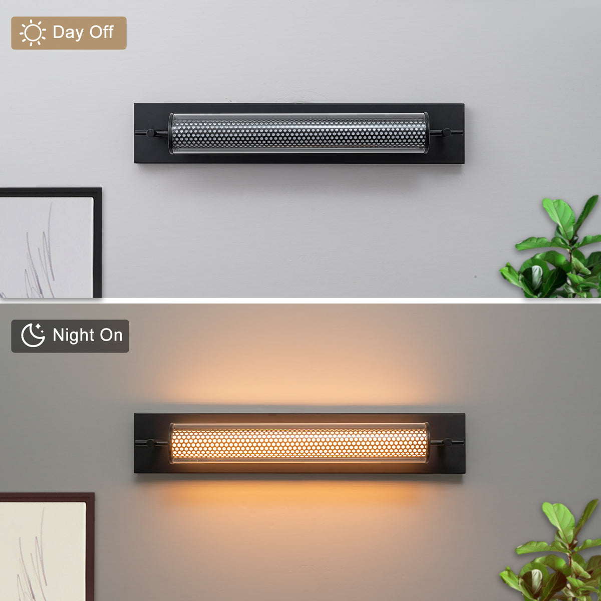 Modern Black LED Vanity Light Cylinder Glass Shades Dimmable Bathroom - product image 8 | Zenvolit