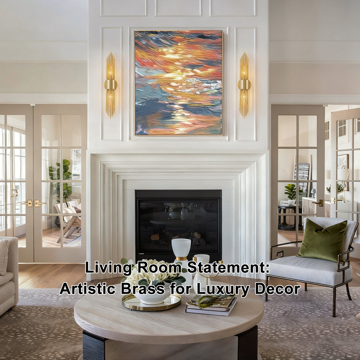 2-Light Gold Vertical Slat Wall Sconce MidCentury Modern Linear Design - product image 4 | Zenvolit