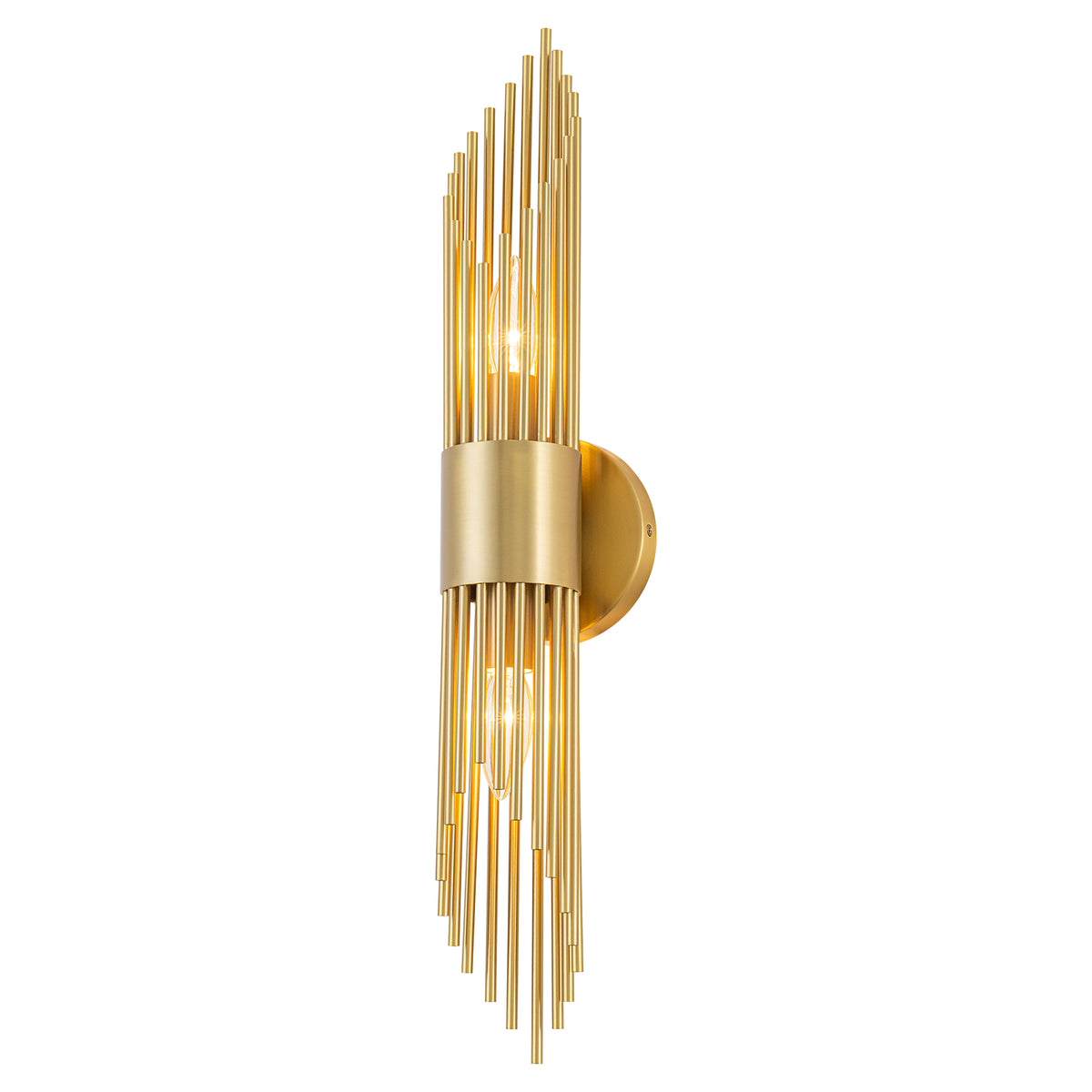 2-Light Gold Vertical Slat Wall Sconce MidCentury Modern Linear Design - product image 13 | Zenvolit
