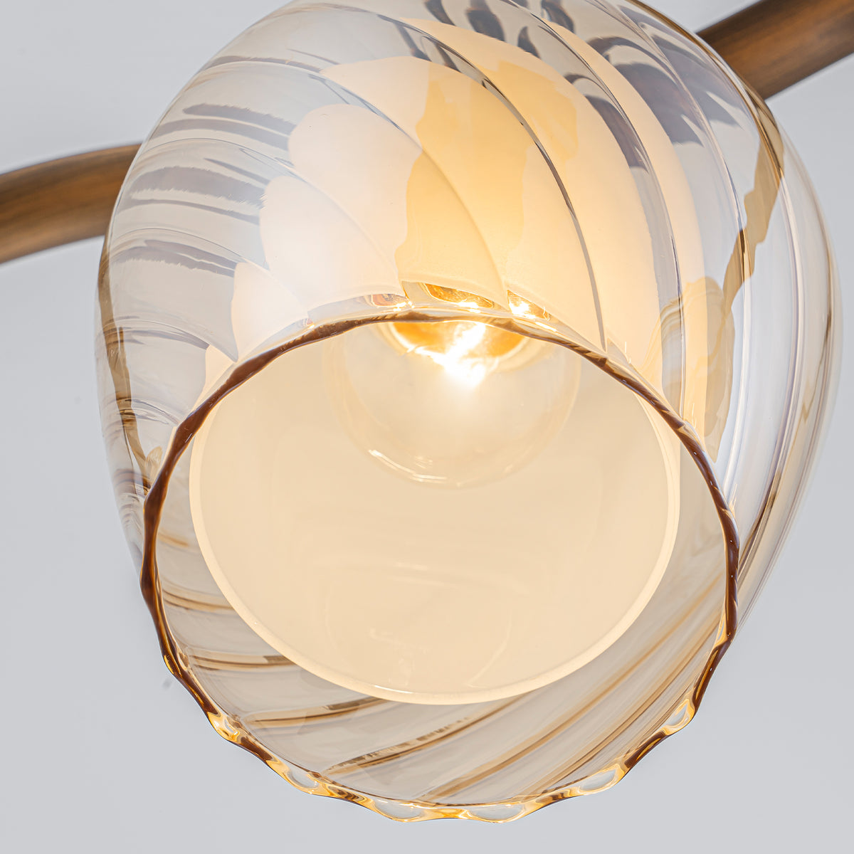4-Light Linear Pendant Light Glass Shades Dining Kitchen Chandelier - product image 5 | Zenvolit