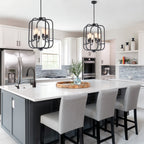 6-Light Industrial Birdcage Chandelier Black Metal Frame Farmhouse - product image 4 | Zenvolit