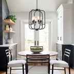 6-Light Industrial Birdcage Chandelier Black Metal Frame Farmhouse - product image 5 | Zenvolit