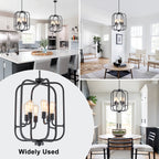 6-Light Industrial Birdcage Chandelier Black Metal Frame Farmhouse - product image 6 | Zenvolit