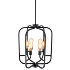 6-Light Industrial Birdcage Chandelier Black Metal Frame Farmhouse - product image 9 | Zenvolit