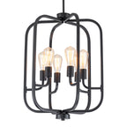 6-Light Industrial Birdcage Chandelier Black Metal Frame Farmhouse - product image 12 | Zenvolit