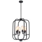 6-Light Industrial Birdcage Chandelier Black Metal Frame Farmhouse - product image 15 | Zenvolit