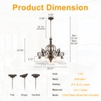 5-Light Oil Rubbed Bronze Chandelier Glass Bell Shades Traditional - product image 6 | Zenvolit