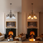 5-Light Oil Rubbed Bronze Chandelier Glass Bell Shades Traditional - product image 7 | Zenvolit
