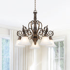 5-Light Oil Rubbed Bronze Chandelier Glass Bell Shades Traditional - product image 11 | Zenvolit