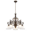 5-Light Oil Rubbed Bronze Chandelier Glass Bell Shades Traditional - product image 12 | Zenvolit