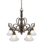 5-Light Oil Rubbed Bronze Chandelier Glass Bell Shades Traditional - product image 13 | Zenvolit