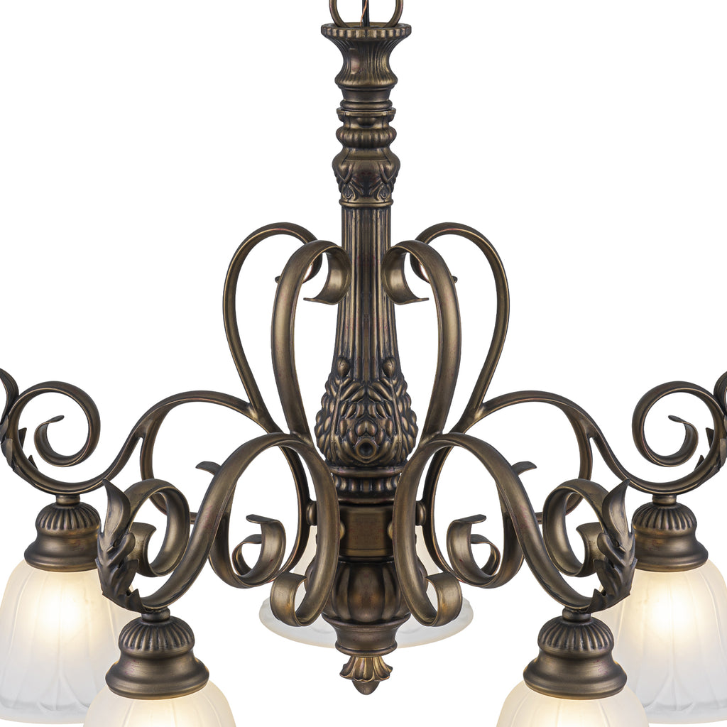 5-Light Oil Rubbed Bronze Chandelier Glass Bell Shades Traditional - product image 14 | Zenvolit