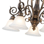 5-Light Oil Rubbed Bronze Chandelier Glass Bell Shades Traditional - product image 15 | Zenvolit