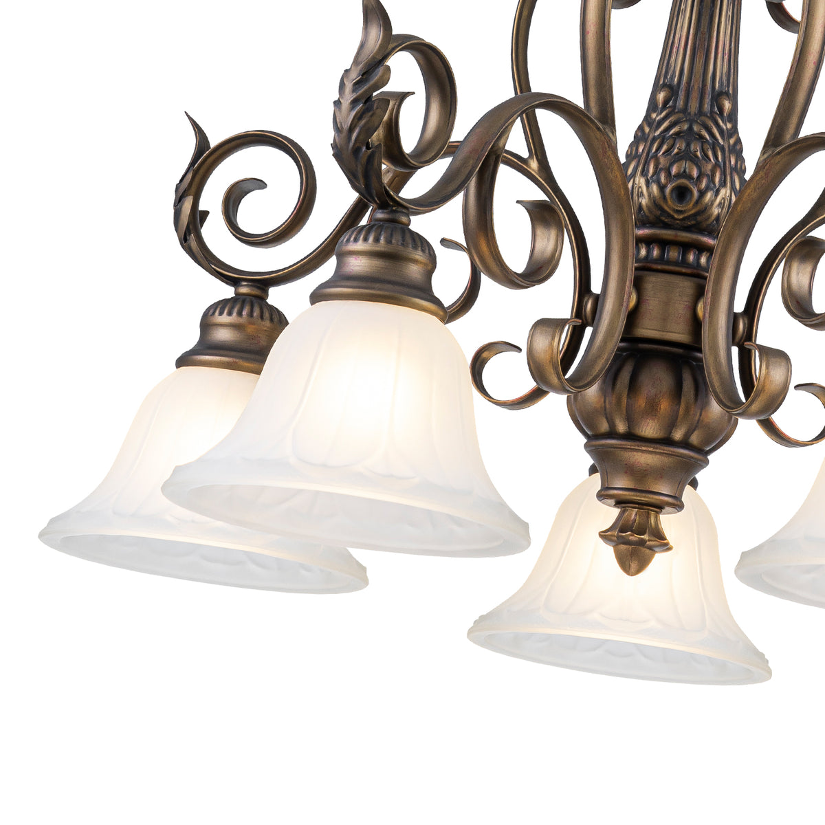5-Light Oil Rubbed Bronze Chandelier Glass Bell Shades Traditional - product image 15 | Zenvolit