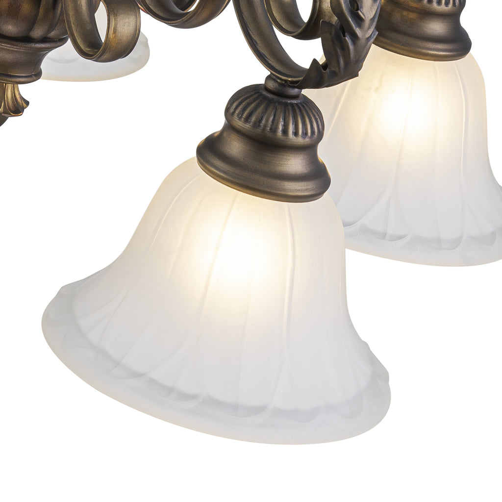 5-Light Oil Rubbed Bronze Chandelier Glass Bell Shades Traditional - product image 17 | Zenvolit