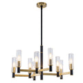 9 Light Black and Gold Chandelier with Crystal Shades Modern Pendant - product image 1 | Zenvolit