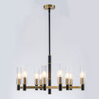 9 Light Black and Gold Chandelier with Crystal Shades Modern Pendant - product image 5 | Zenvolit