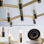 9 Light Black and Gold Chandelier with Crystal Shades Modern Pendant - product image 9 | Zenvolit