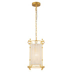Modern Gold Cylinder Pendant Light White Fabric Shade Kitchen Island