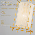 Modern Gold Cylinder Pendant Light White Fabric Shade Kitchen Island