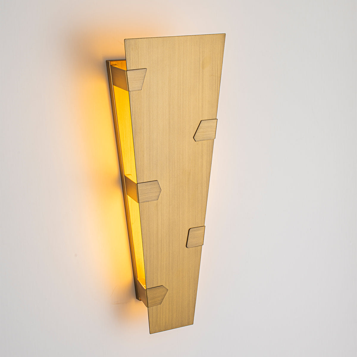 Trapezoid Brushed Gold LED Wall Light Dimmable IP65 Indoor Outdoor - product image 9 | Zenvolit